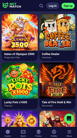 Jeux mobiles de casino BetMatch