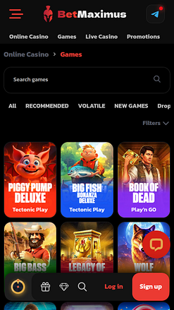 Мобильные игры казино BetMaximus