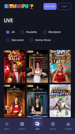 Betmorph Mobile Live Dealer