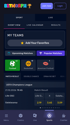 Betmorph Mobile Sports