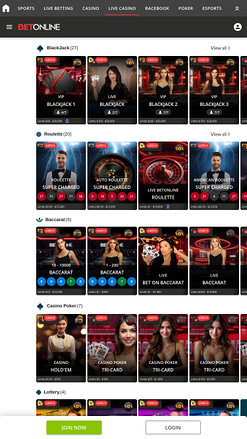 Crupier en vivo móvil de BetOnline Casino