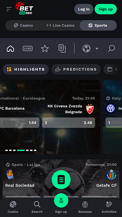 BetOnRed Casino Mobile Scommesse sportive