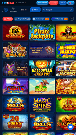 Jackpot mobile di BetOspin Casino
