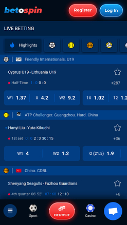 Sport mobile di BetOspin Casino