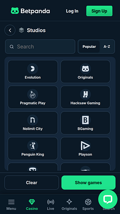 BetPandaカジノモバイルゲーム開発者