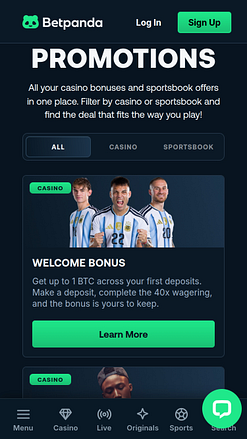 BetPandaカジノのモバイルプロモーション