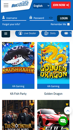 Juegos móviles de BetPhoenix Casino