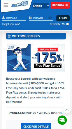 Promociones móviles de BetPhoenix Casino