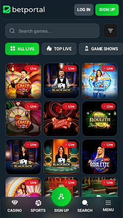Betportal Casino Mobile Live Dealer
