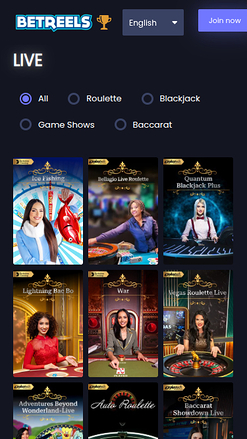 Croupier en direct mobile de Betreels