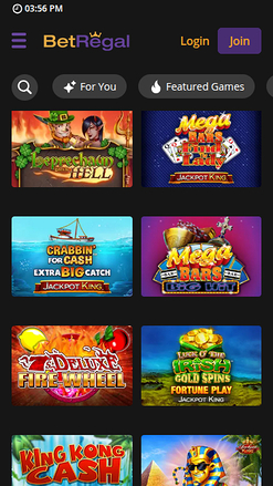 Jackpot mobile di BetRegal Casino