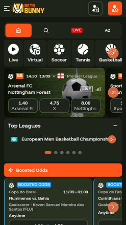 Sports mobiles de Bets Bunny Casino