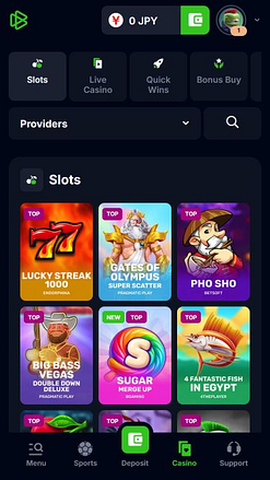 Giochi per dispositivi mobili del casinò Bets.io