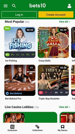 Croupier en direct mobile de Bets10