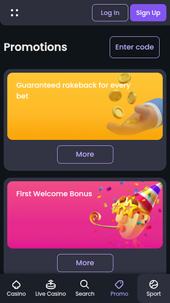 Promozioni mobile di Betspino