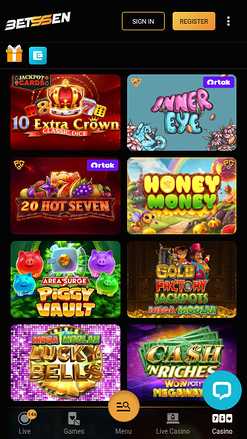 Bote móvil de Betssen Casino