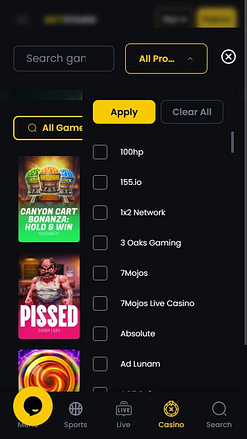 Entwickler von Betstaro Casino Mobile Games