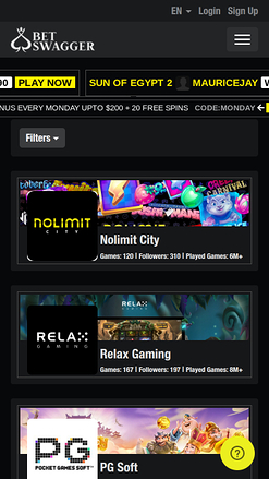 Sviluppatori di giochi mobile di BetSwagger Casino