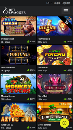 Giochi mobile di BetSwagger Casino
