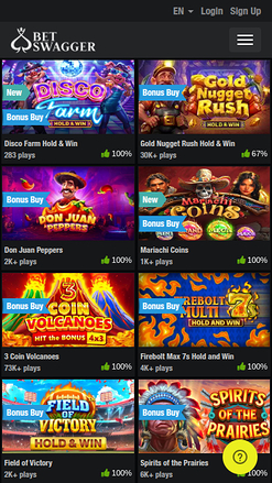 Jackpot mobile di BetSwagger Casino