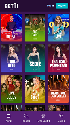 Crupier en vivo móvil de Betti