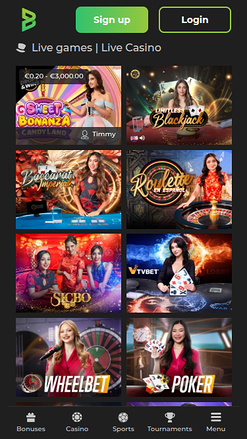 Crupier en vivo móvil de Betunlim Casino