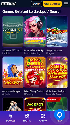 BetUS Casino Mobile Jackpot