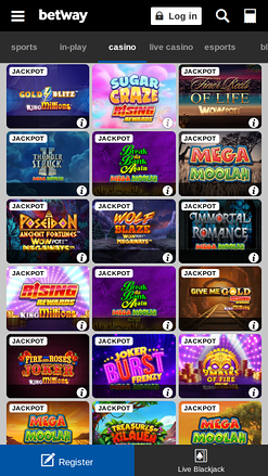 Jackpot mobile de Betway Casino