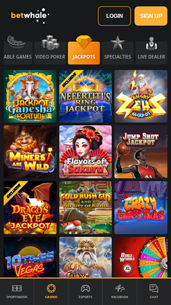 Betwhale Casino Mobile Jackpot