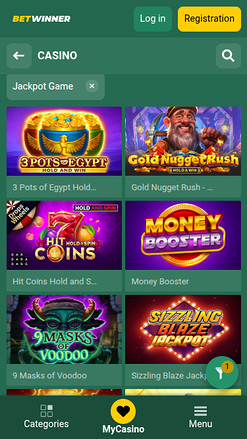 BetWinner Casino Mobile Jackpot