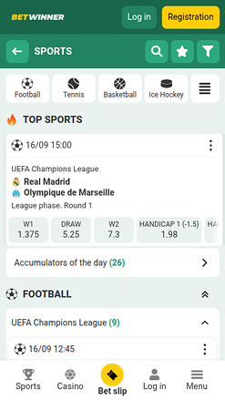 BetWinner Casino Mobile Sports