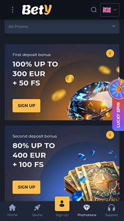 Bety Casino Mobile Promotions