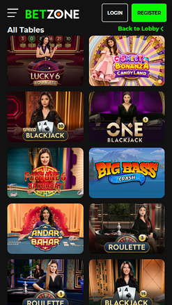 Live dealer mobile di Betzone Casino