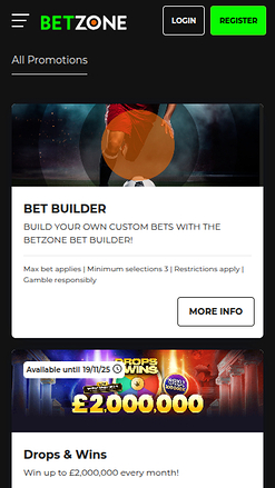 Promozioni mobile di Betzone Casino