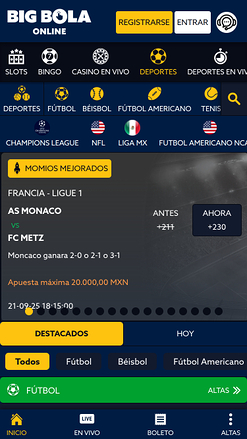 Deportes móviles de Big Bola Casino