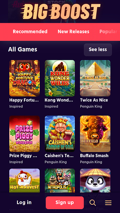 Juegos móviles de Big Boost Casino