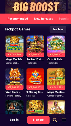 Bote móvil de Big Boost Casino