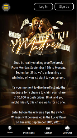 Folie mobile de Big Dollar Casino