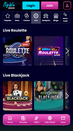Big Win Vegas Casino mobile Live-Dealer