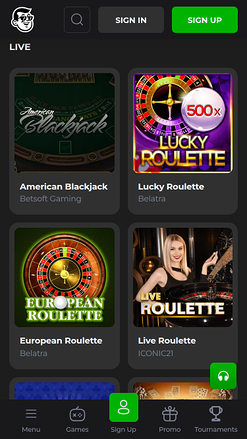 Croupier en direct mobile de Billy Billion Casino