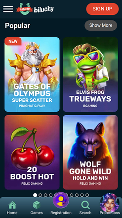 Bilucky Casino Mobile Games