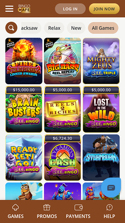Giochi mobile di Bingo Cafe Casino