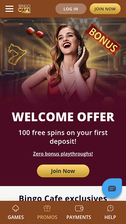 Promozioni mobile di Bingo Cafe Casino