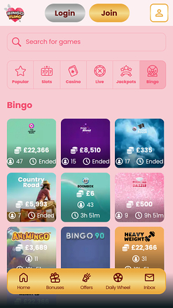 Bingo mobile de Bingo Fling Casino
