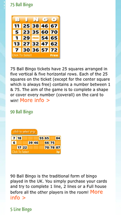 Bingo mobile de Bingo Street Casino