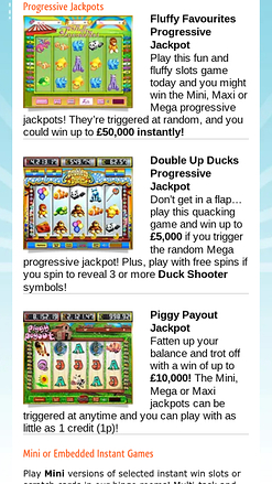 Jackpot mobile de Bingo Street Casino