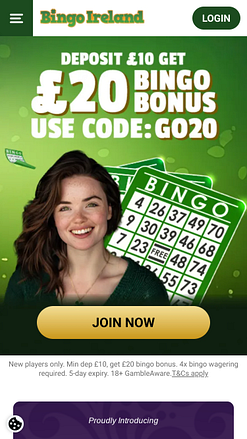 Мобильная версия сайта казино Bingo Ireland