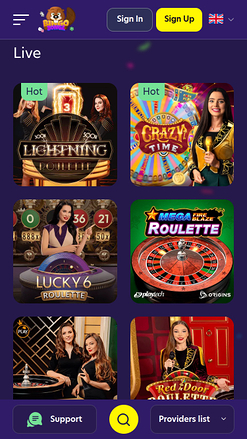 Croupier en direct mobile de BingoBonga Casino