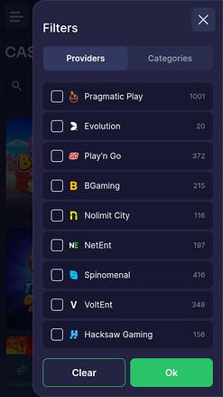 Développeurs de jeux mobiles de Bino.bet Casino