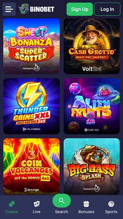 Jeux mobiles de Bino.bet Casino